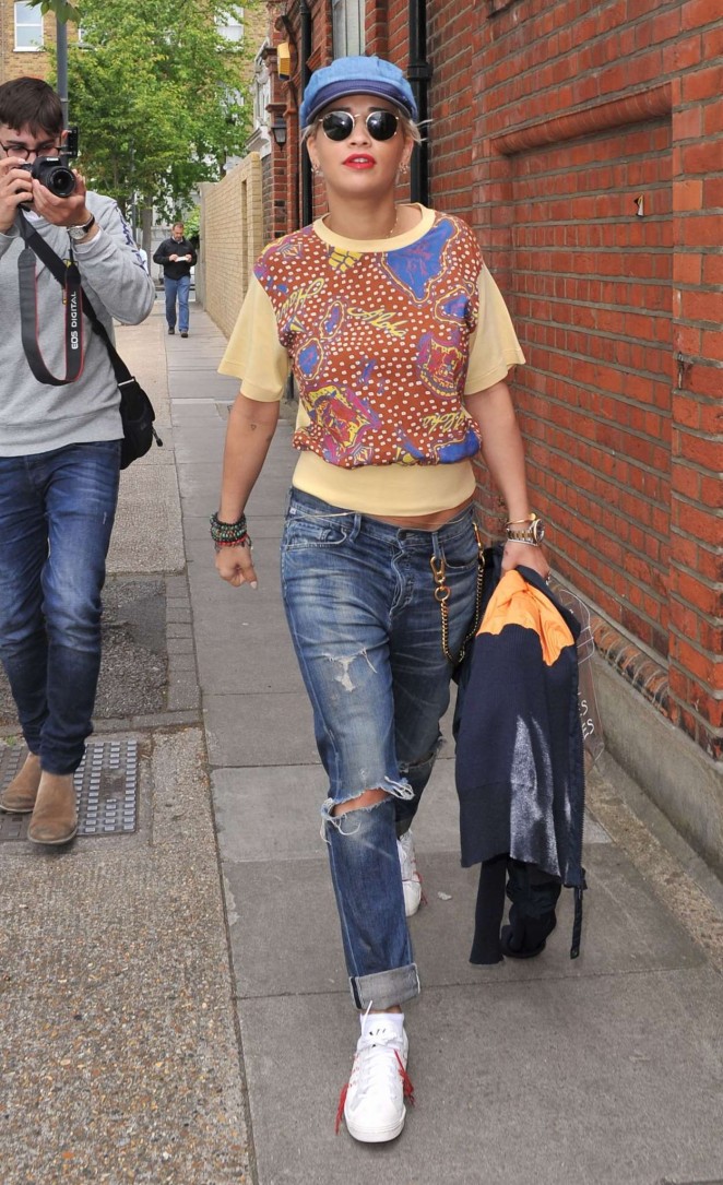 Rita Ora in Jeans Out in West London