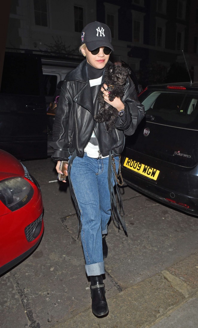 Rita Ora in Jeans - Returning to London