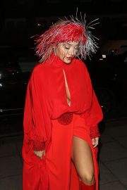 Rita Ora - Stylish in red at The Chiltern Firehouse in London