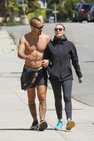 Robin Wright and husband Clement Giraudet - Out in Santa Monica