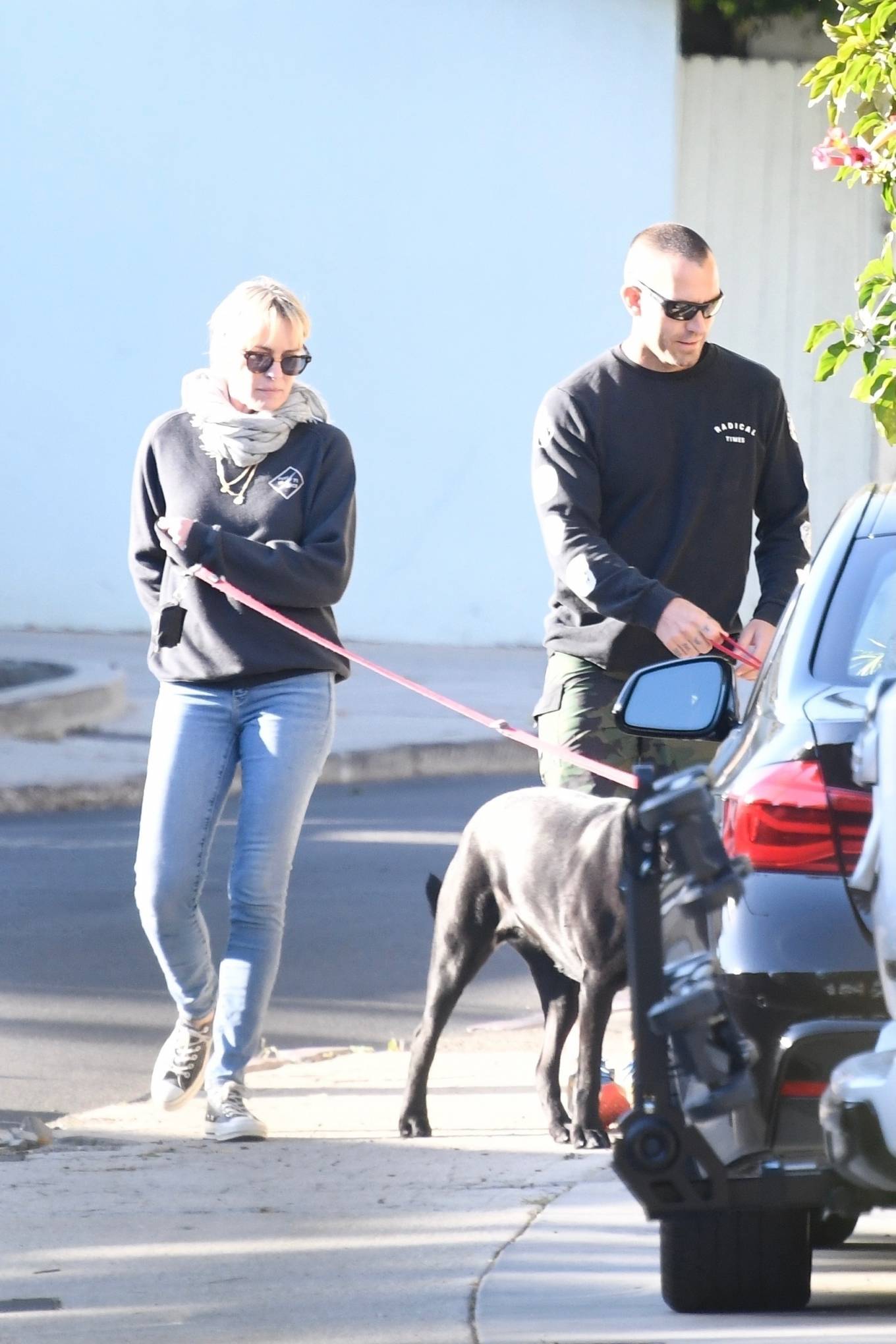 Robin Wright - With her husband Clement Giraudet take their dogs out in Brentwood
