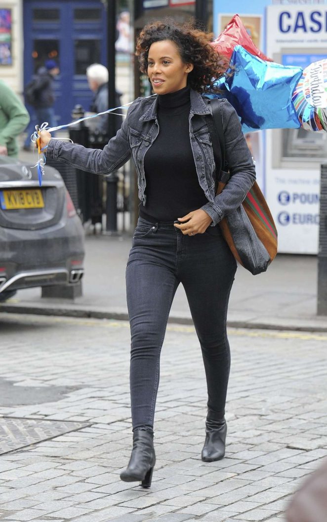 Rochelle Humes in Jeans - Out and about in London