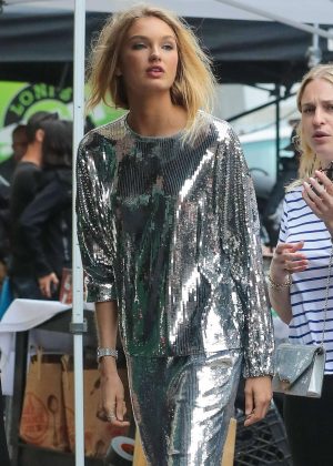 Romee Strijd - Arrives on a set of Michael Kors Photoshoot in New York
