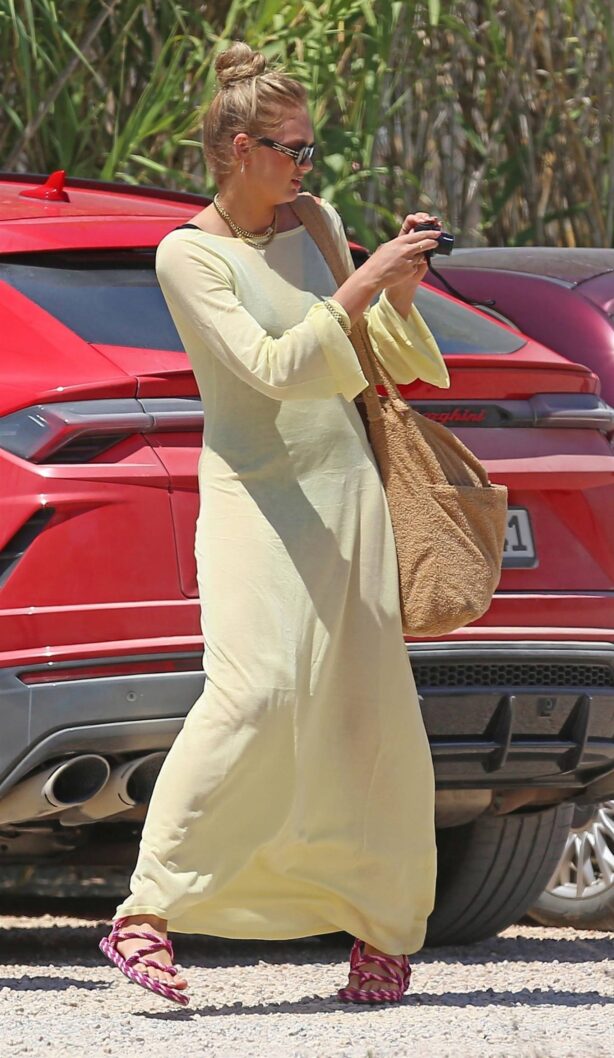 Romee Strijd - In a maxi yellow dress out for lunch at Casa Jondal in Ibiza