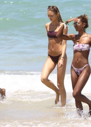 Romee Strijd, Jasmine Tookes and Lais Ribeiro in Bikinis in Trancoso