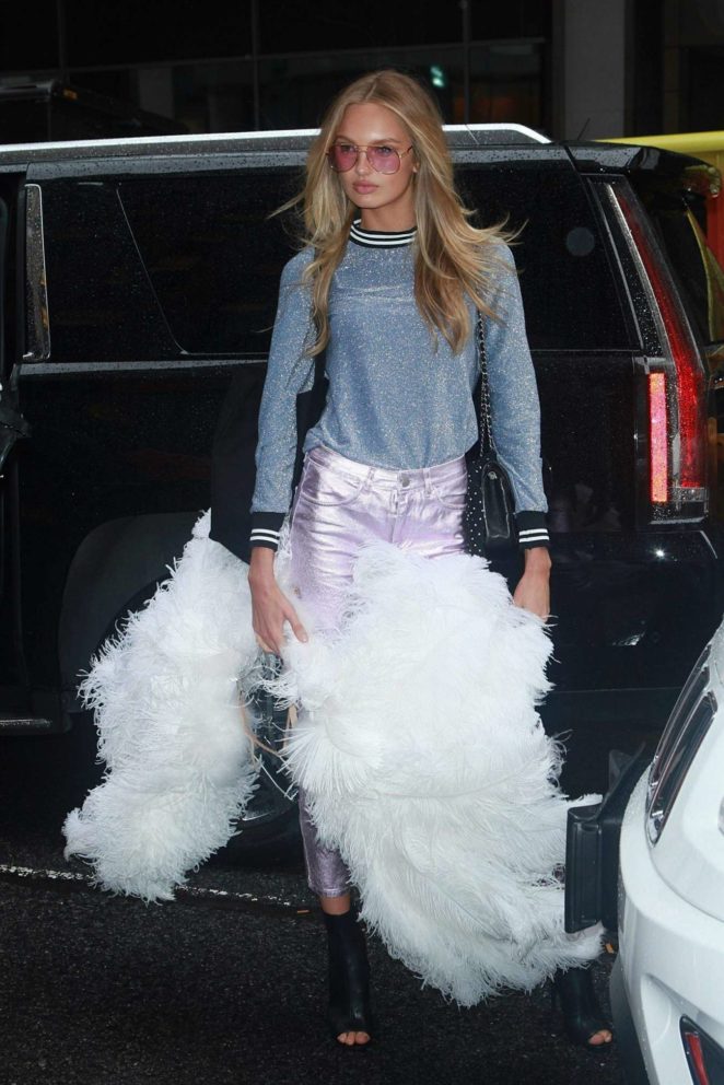 Romee Strijd - Seen Arriving at the Victoria's Secret fitting in New York
