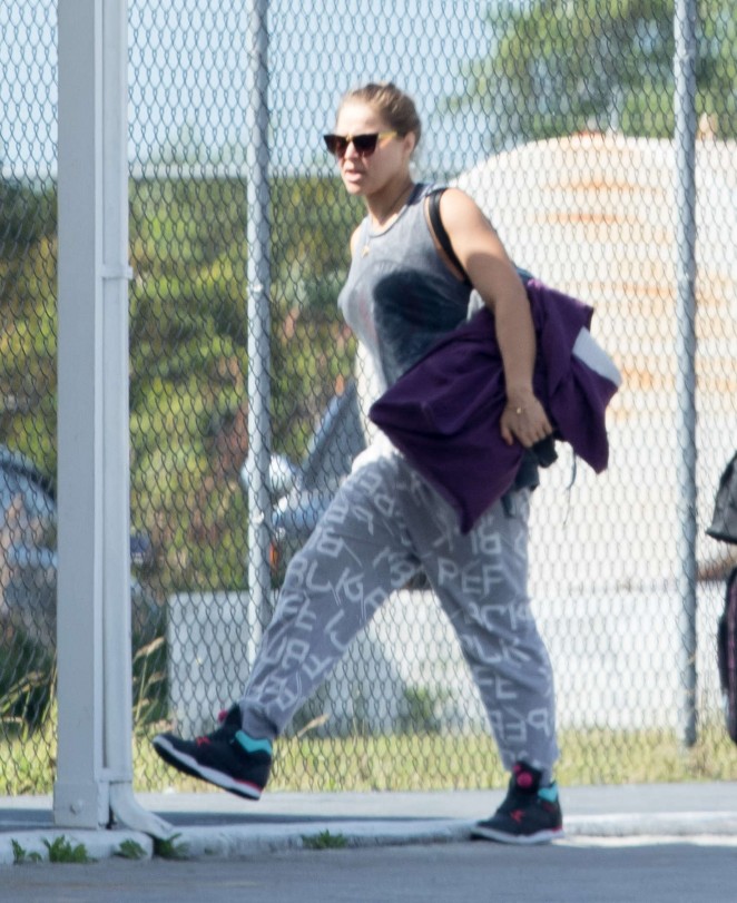 Ronda Rousey - Arrives to an airport in the Bahamas