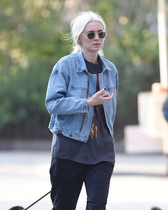 Rooney Mara with her new blonde hair in New York City