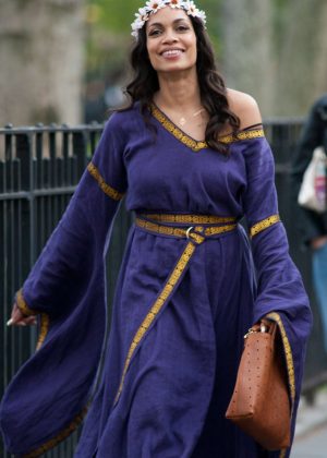 Rosario Dawson out in East Village