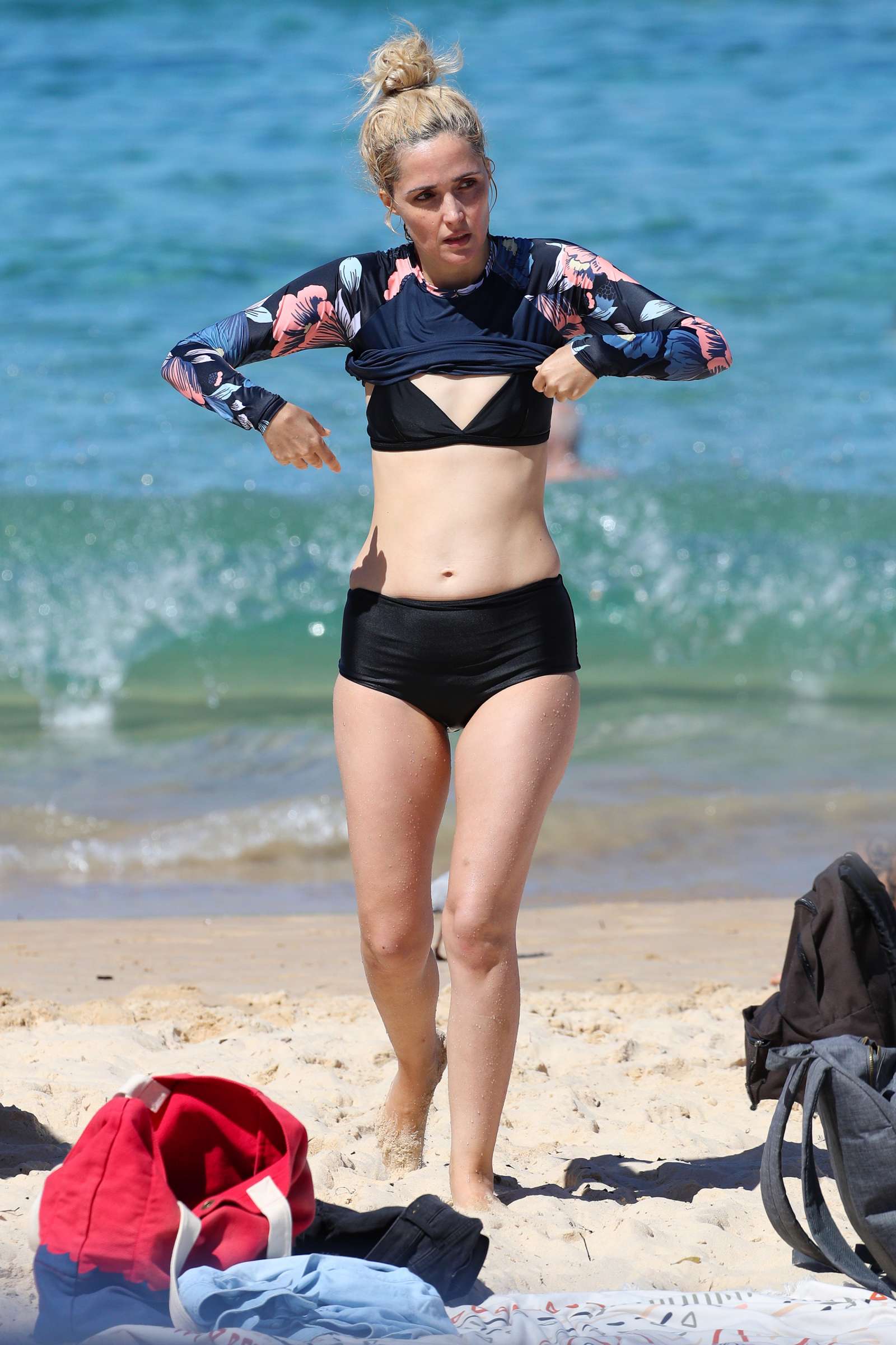 Rose Byrne in Bikini at Bondi Beach in Sydney. 