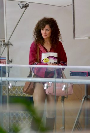 Rose Byrne - On set of 'Physical' at a Los Angeles strip mall