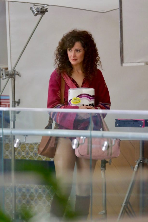 Rose Byrne - On set of 'Physical' at a Los Angeles strip mall