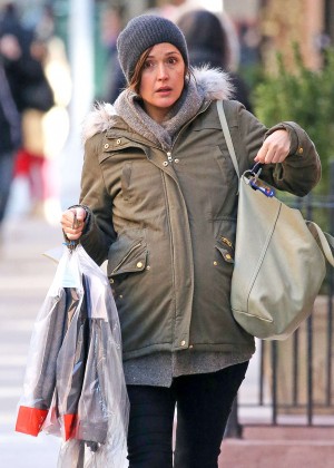 Rose Byrne picking up her dry cleaning in New York City