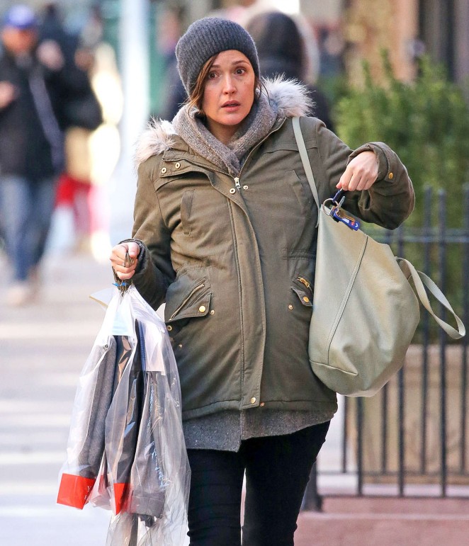Rose Byrne picking up her dry cleaning in New York City