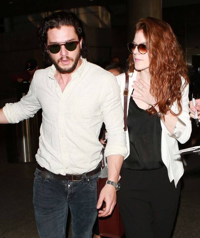 Rose Leslie and Kit Harington at LAX Airport in Los Angeles