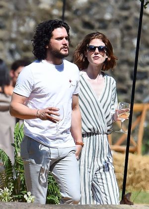 Rose Leslie and Kit Harington - Having lunch at Wardhill Castle in Aberdeen