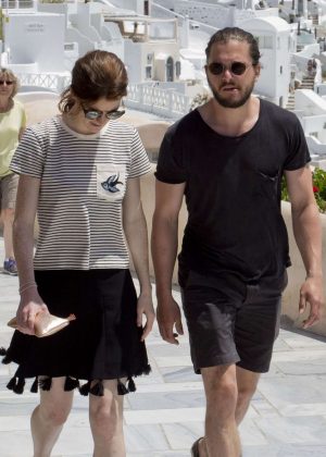 Rose Leslie and Kit Harington out in Santorini