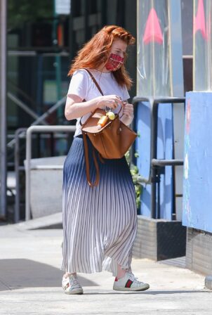 Rose Leslie - Rocking her Gucci sneakers in New York