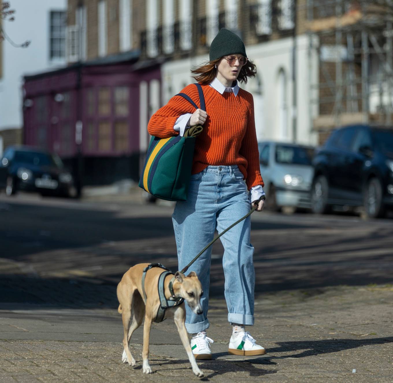 Rose Leslie - Spotted while walking her dog in North London