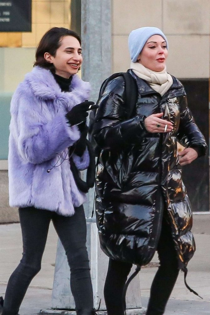 Rose McGowan and friend - Out in New York