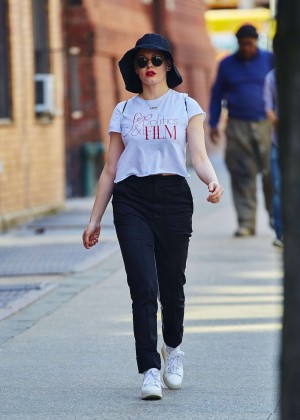 Rose McGowan in Black Pants out in NYC