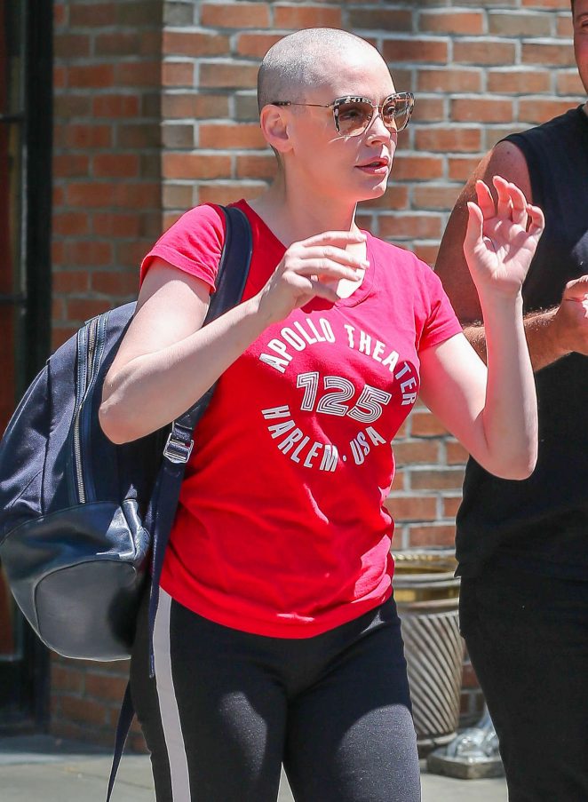 Rose McGowan Leaves her hotel in New York City