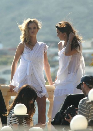 Rosie Huntington Whiteley and Lily Aldridge on a Photoshoot in Malibu