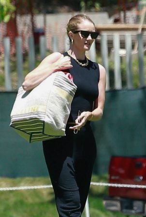 Rosie Huntington Whiteley at the park in Los Angeles