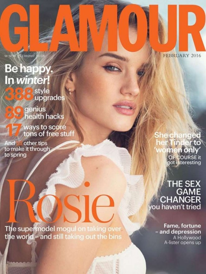 Rosie Huntington Whiteley - Glamour UK Cover (February 2016)