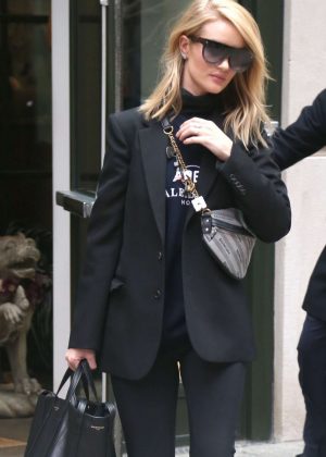 Rosie Huntington Whiteley in Black - Out in New York City