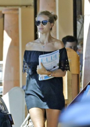 Rosie Huntington Whiteley in Mini Dress Out in Malibu
