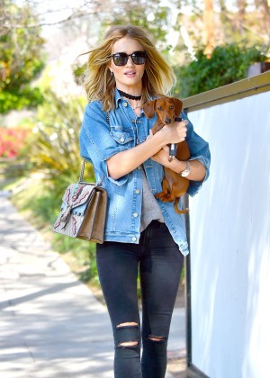 Rosie Huntington Whiteley in Ripped Jeans out in Beverly Hills | GotCeleb