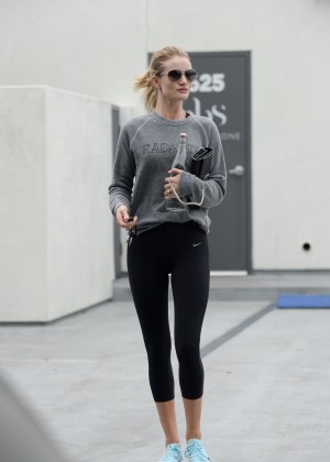 Rosie Huntington Whiteley in Spandex Leaves the gym in West Hollywood