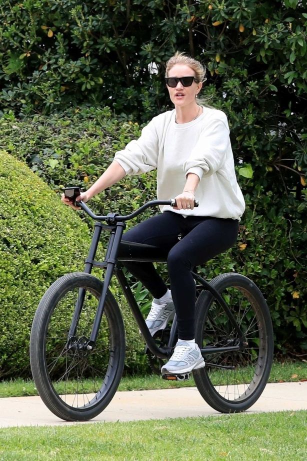 Rosie Huntington Whiteley on her Bike in California