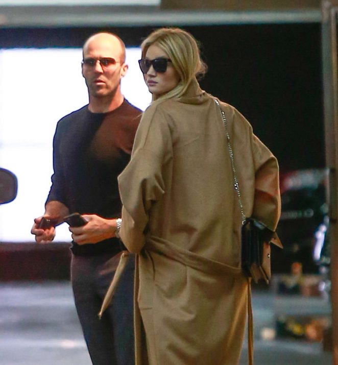 Rosie Huntington Whiteley with fiance Jason Statham out in Los Angeles