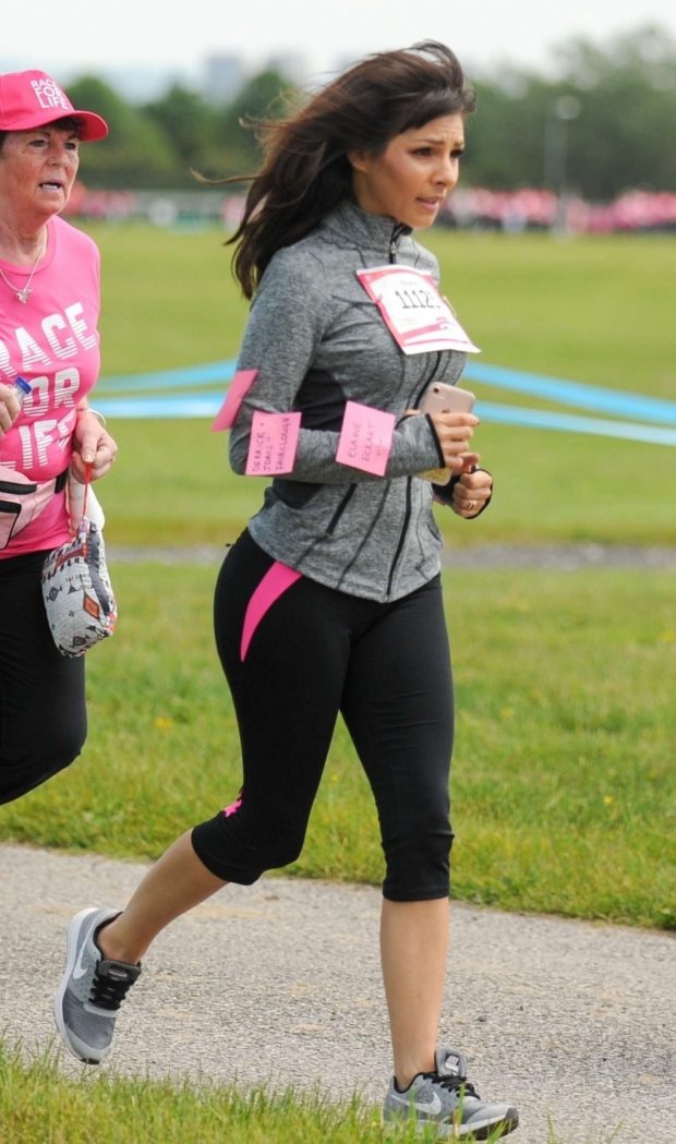 Roxanne Pallett - Running the Race for Life at Aintree Race Course in Liverpool