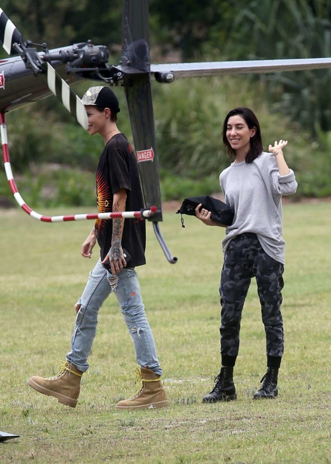 Ruby Rose and Jessica Origliasso at Heli Tour in Byron Bay