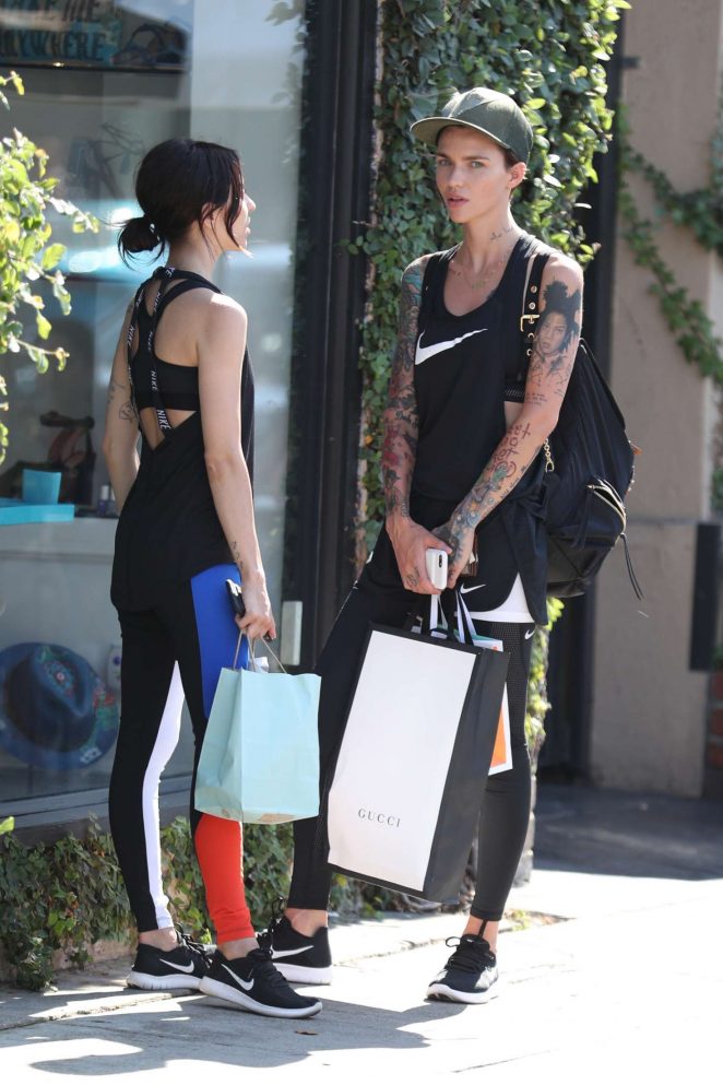 Ruby Rose with a friend out in West Hollywood