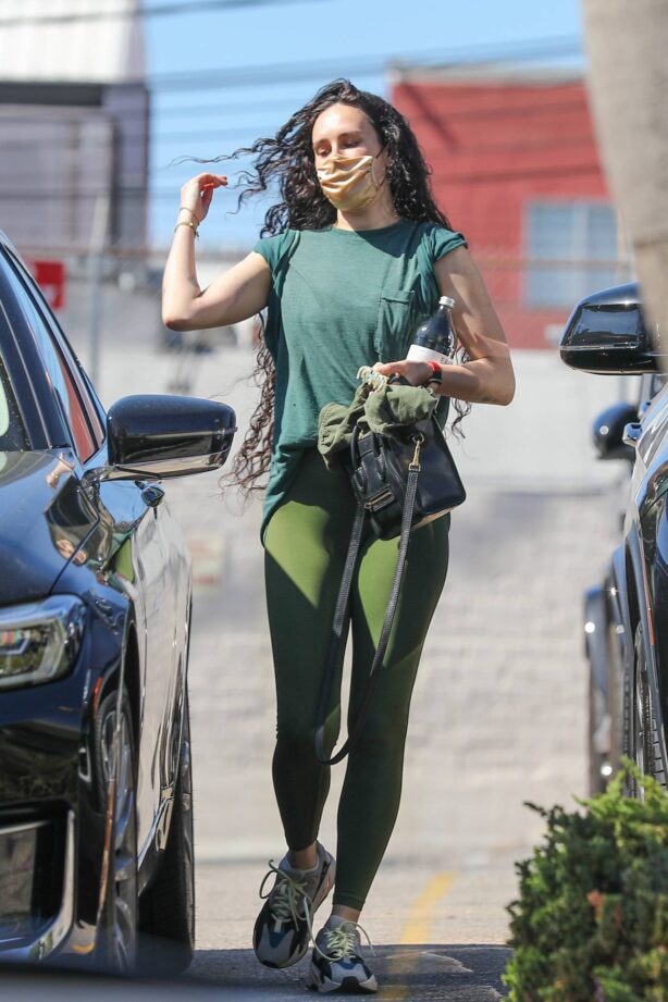 Rumer Willis - In green legginges out for a gym session in Santa Monica
