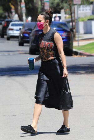 Rumer Willis - In long black skirt running errands in West Hollywood