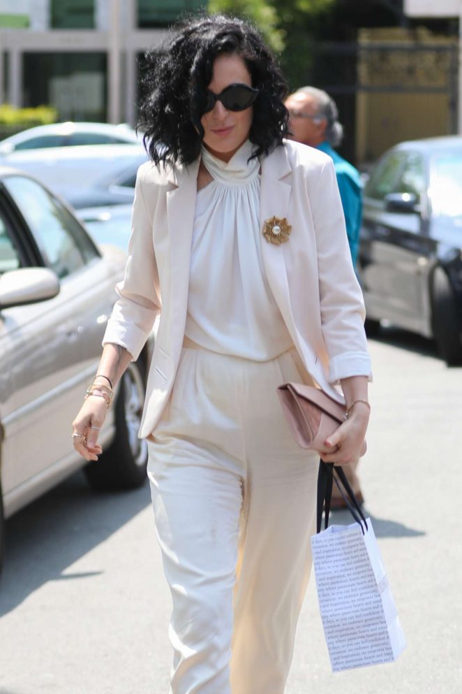 Rumer Willis Leaving Fig and Olive restaurant in West Hollywood