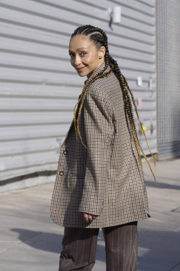 Ruth Negga - Wears a plaid coat at the Deadline Film Contenders event in New York