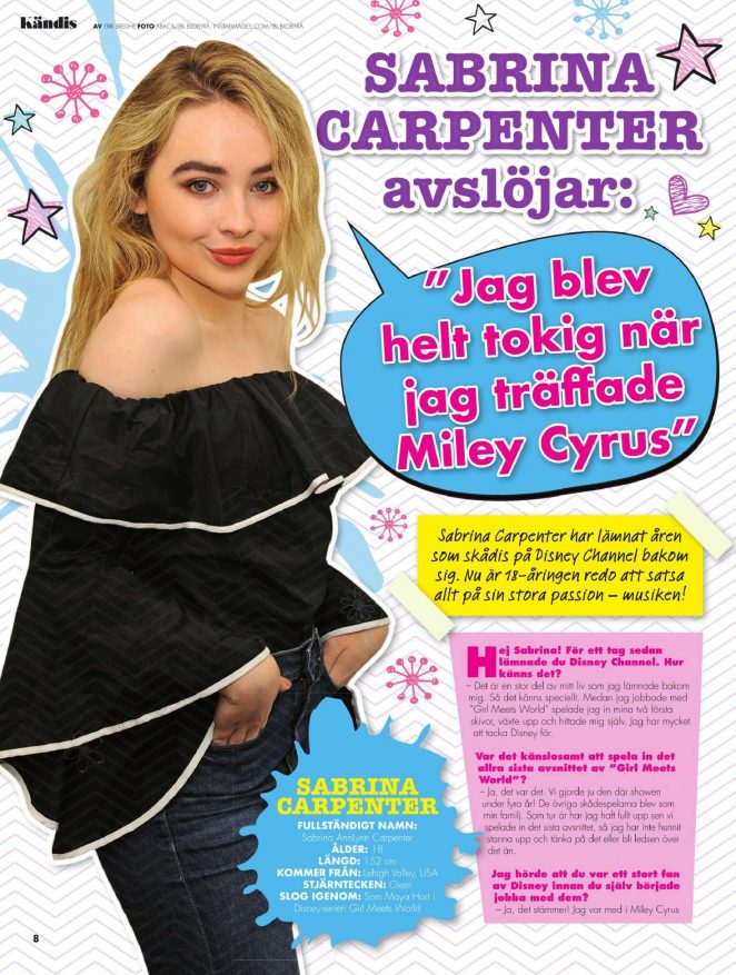 Sabrina Carpenter - Julia Magazine (March 2018)