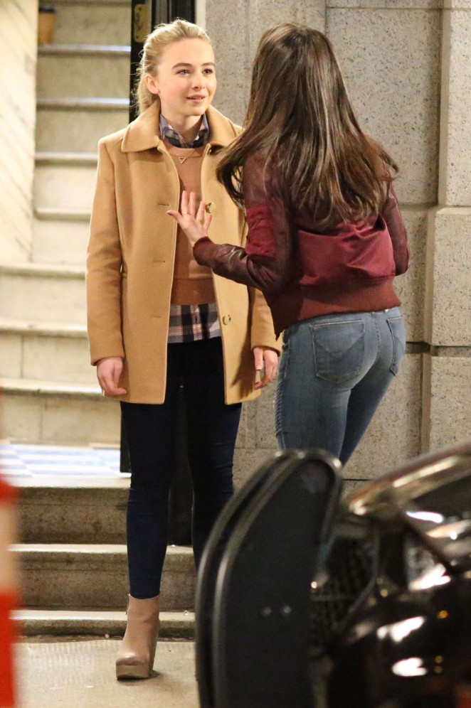 Sabrina Carpenter on the set of "Further Adventures in Babysitting" in Vancouver