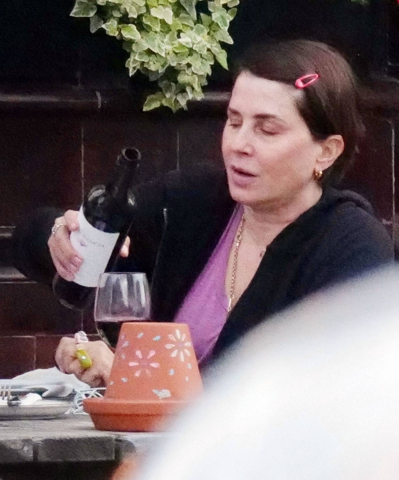 Sadie Frost - Enjoying red wine in North London