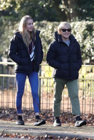 Sally Dynevor - Seen out on a stroll with daughter Harriet in Hale Trafford