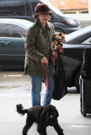 Sally Field - With her dog at LAX Airport in Los Angeles