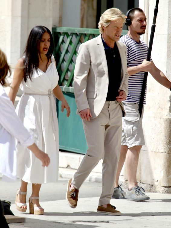 Salma Hayek and Owen Wilson - Filming their upcoming movie 'Bliss' in Croatia