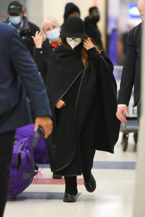 Salma Hayek - Arriving to JFK Airport in New York City