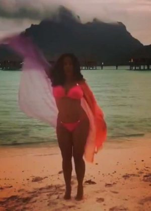 Salma Hayek in Pink Bikini - Instagram